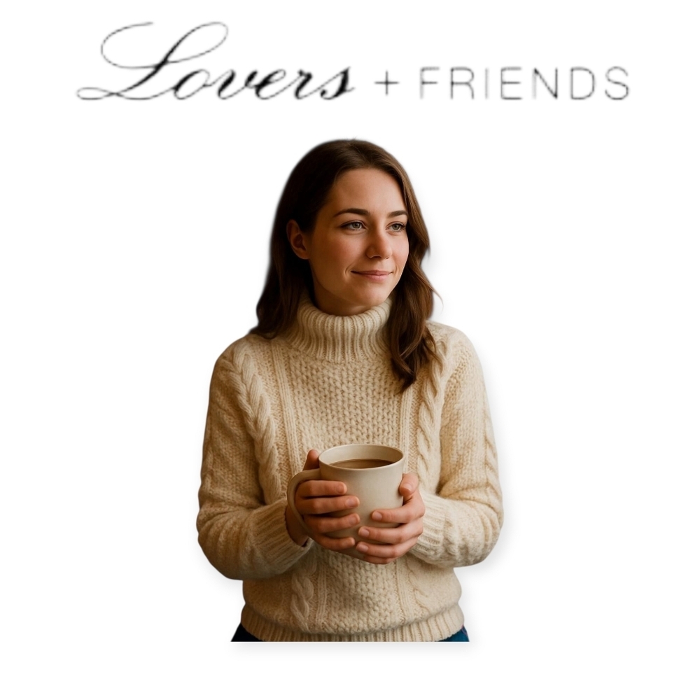 Lovers Friends Cream Chunky Knit Oversized Sweater XXS Cottagecore Cozy Soft